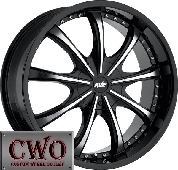 22 black avenue a605 wheels rims 6x135/6x139.7 6 lug expedition tahoe yukon