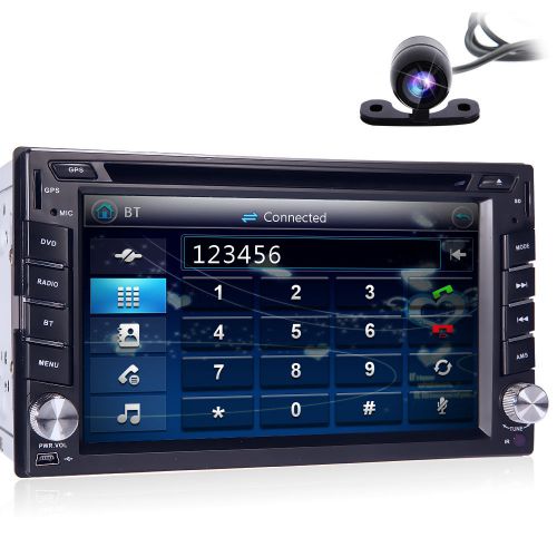 Dual zone 2din in dash 6.2&#034; car dvd radio stereo player gps navigation bt+camera