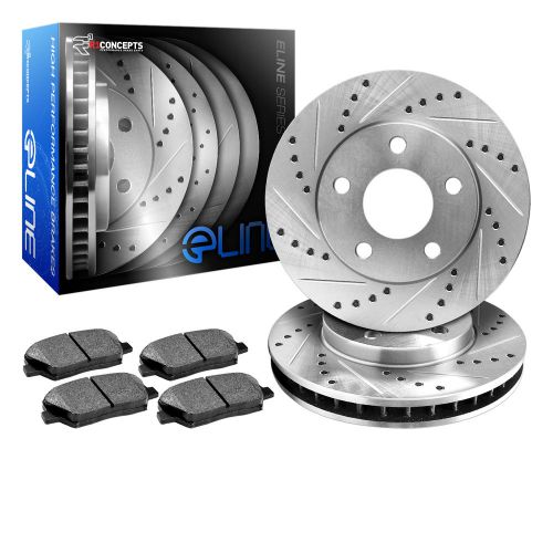 1987-1988 ford ranger  2.9l  front drilled slotted brake rotors + ceramic pads