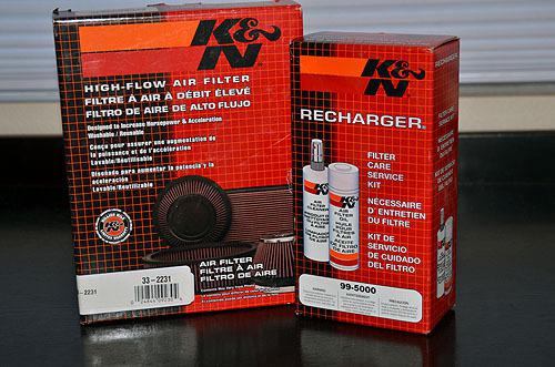 K&n 33-2231 high flow air filter and 99-5000 recharge kit new 