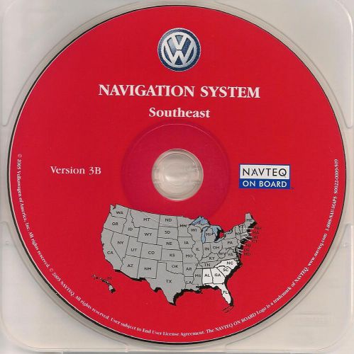 2004 2005 vw touareg navigation cd map southeast cover al ga fl sc partial nc