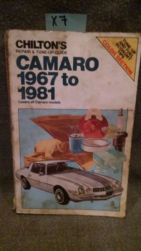 Chilton&#039;s camaro 1967-1981 repair tune up manual chevy chevrolet z28  (lotx7)