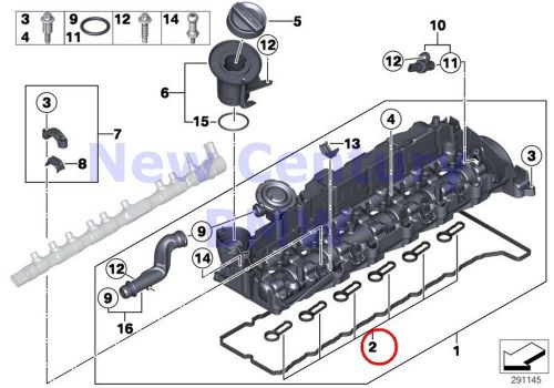 Bmw genuine cylinder head cover cylinder head cover gasket set f02n f10n f15