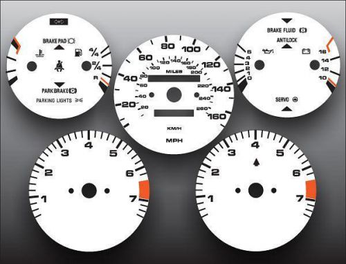 1986-1991 porsche 944 non turbo dash instrument cluster white face gauges 86-91