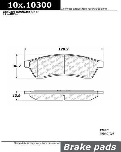 Centric 105.10300 brake pad or shoe, rear