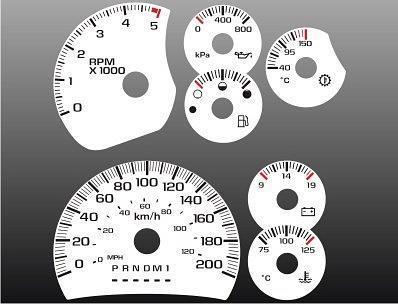 2006-2007 silverado duramax metric instrument cluster white face gauges 06-07