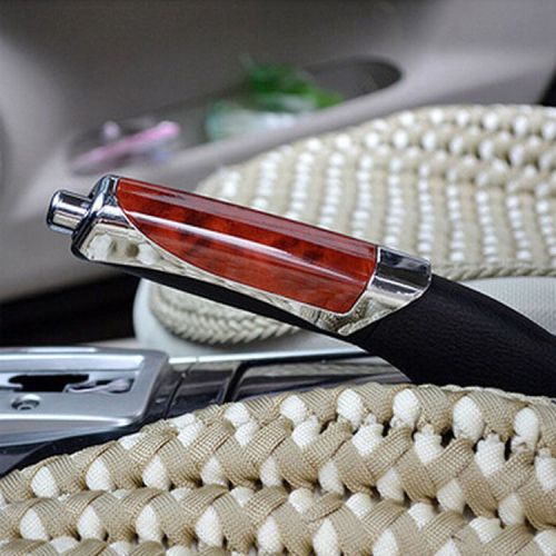 Useful motor carbon wood grain hand brake set handbrake sleeve car accessories