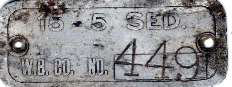 1931 franklin/walker body plate