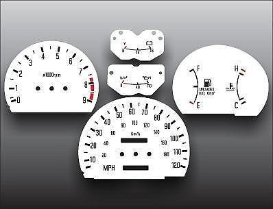 1990-1991 geo storm tach instrument cluster white face gauges 90-91