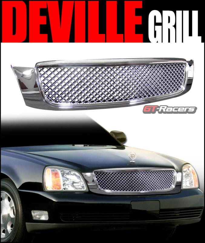 Chrome luxury mesh front hood bumper grill grille 2000-2005 cadillac deville