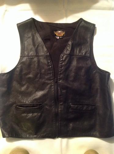 Harley davidson black leather vest size xxl