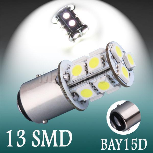 1157 bay15d 13 smd pure white tail brake turn signal 13 led car light bulb lamp