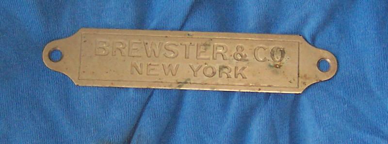 Brewster & co new york body builders tag buick ford rolls royce cadillac rat rod