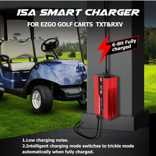 48 volt 15 amp golf cart battery charger for ezgo rxv&amp;txt,trickle charge, 4-6h f