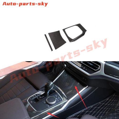 Dry carbon console gearbox control switch panel cover trim for bmw i4 2022-2024