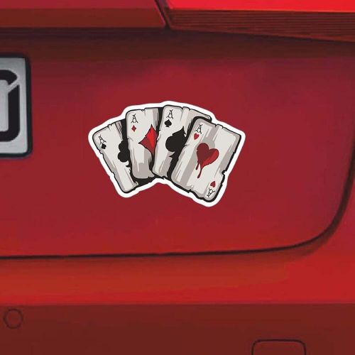 Pet 12 x 8cm car sticker side decals color poker graphics stickers decorative