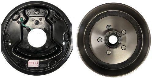 2-pk electric trailer brake 10 inch lh backing plates hub / drum kits (5 on 4.5)