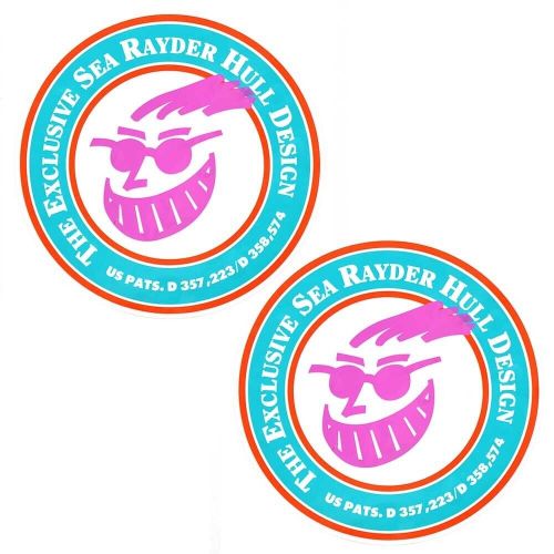 Sea rayder boat decal stickers  | 4 1/8 inch teal purple white (pair)