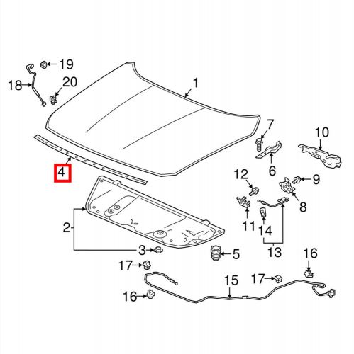 New hood seal rubber molding for honda accord 2018-2022 replacement 74142tvaa11