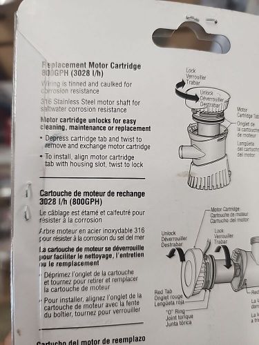 Attwood 23-46226 tsunami 800 gph cartridge motor replacement 23-56226