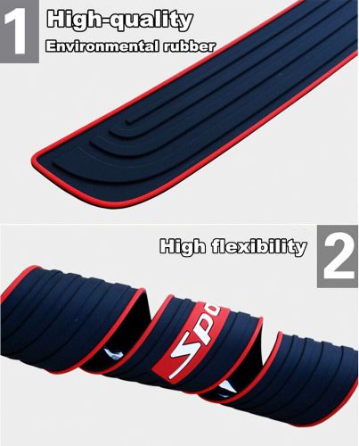 90cm black+red rubber car rear bumper trunk edge scratch guard nonslip pad cover