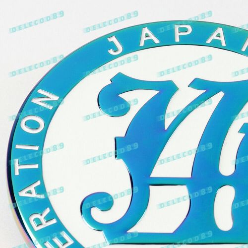 Japan automobile federation blue-neo jaf metal emblem badge cars front grille