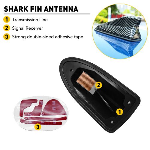 2set carbon fiber shark fin roof antenna radio fm/am signal aerial accessories