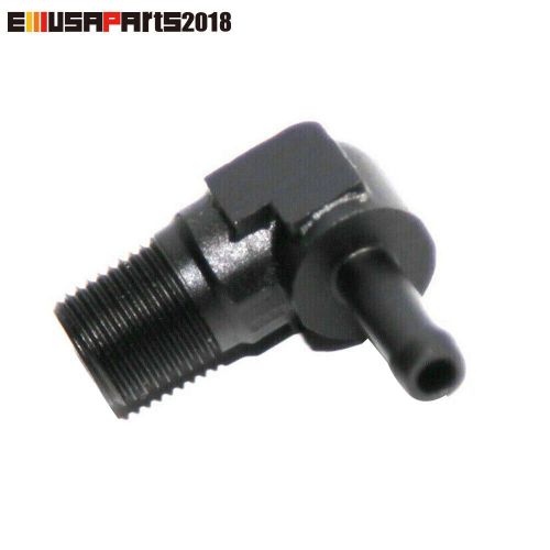 Black 1/8&#034;npt male to 3/16&#034;hose barb 90 degree fuel oil gas line fitting adapter