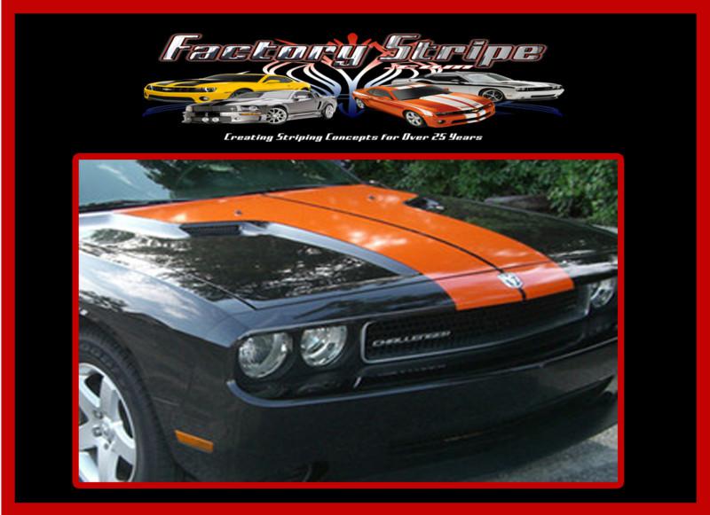 Dodge challenger  solid t- stripe hood graphic factory stripe 2008 to  2011