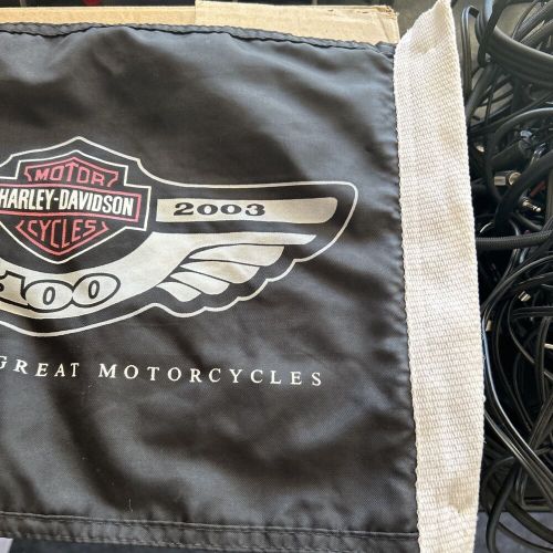 Harley davidson 100th anniversary bar &amp; shield motorcycle car truck flag 16&#034; w