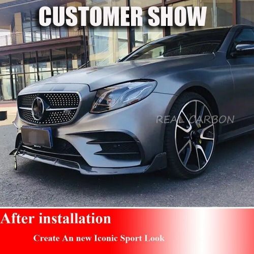 For benz w213 e400 e43 amg 2017-19 real carbon front bumper splitter canard fins