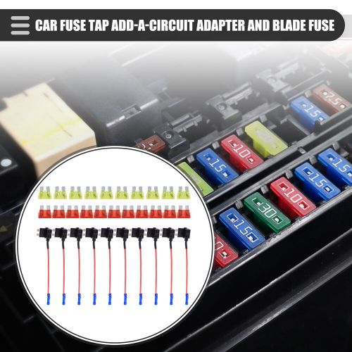 Add a circuit 12v standard fuse tap with 10pcs 10a 20a atc blade type fuse