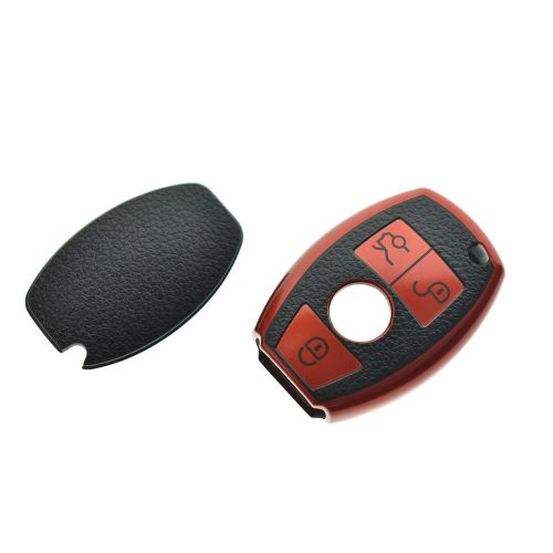 Leather red for mercedes benz keyless remote entry key shell cover case tpu