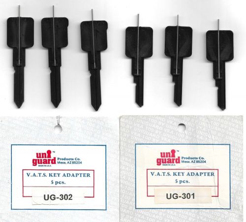 Lot 6x uniguard vats key adapter 3x ug-301 and 3x ug-302 new opened bags