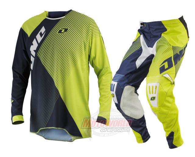 2014 one industries gamma pant & jersey czar navy chartreuse combo mx sx desert