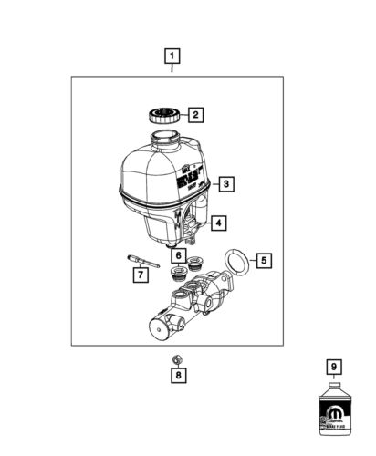 Genuine mopar brake master cylinder 68398157aa