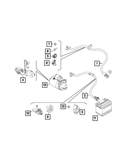 Genuine mopar battery harness clip 68201257aa