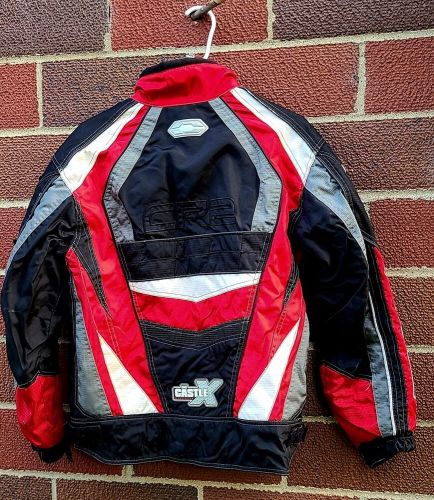 Castle x jacket youth medium red black racing cr2 hitena logo snowmobile coat