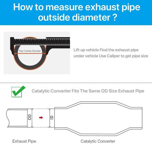 2x 2.5&#034; universal high flow catalytic converter stainless w heat shield weld-on