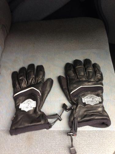 Harley davidson reflective winter riding gloves w/ gortex!! xl