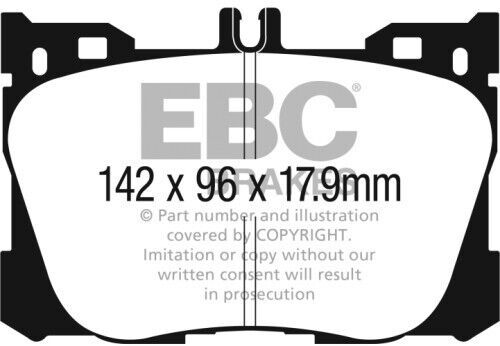 Ebc greenstuff front brake pads mercedes glc250 x253 2.0 td 4matic amg