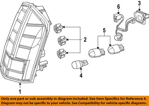 Mopar oem 6507357aa tail lamps-tail lamp assembly wing-nut