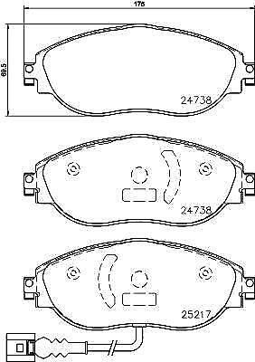 For audi s3 seat leon cupra vw golf r mintex racing front brake pads mdb3814fr