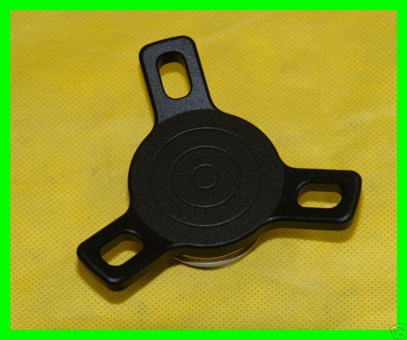 Mid-usa black tri-bar spinner screw on gas cap harley chopper bobber custom