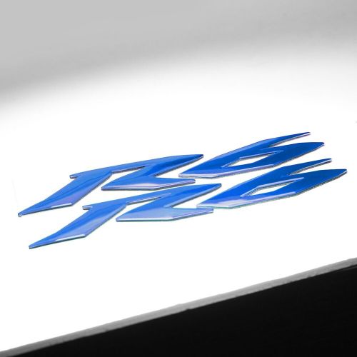 Real carbon fiber custom tank pad+8&#034; logo&amp;letter+blue yzf-r6/r6s emblem sticker