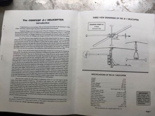 Vintage homebuilt ultralight helicopter plans and manuals