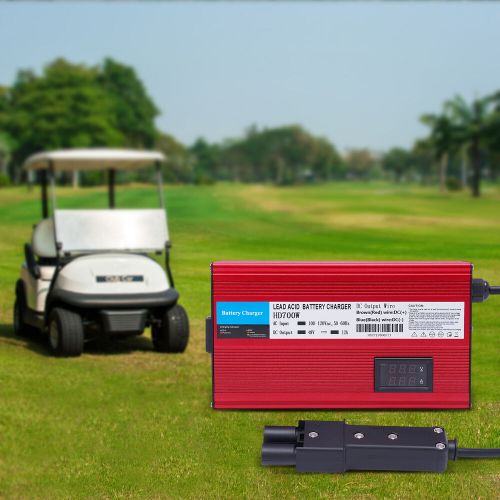 For 48v g19-g22-&#034;barrel&#034; 2 pin style plug red 48 volt 12amp golf cart charger