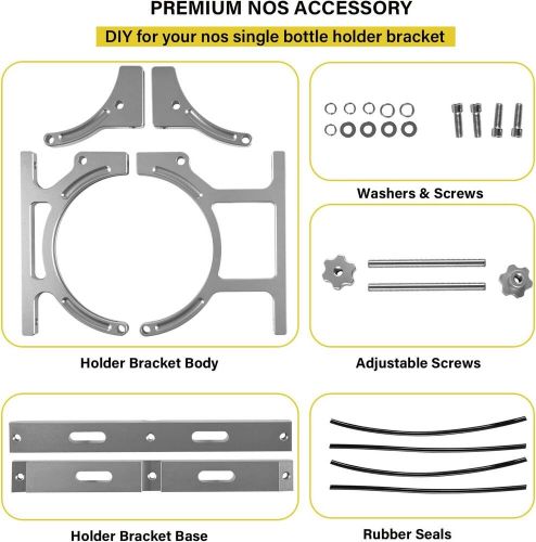 7&#034; nitrous oxide nos billet aluminum single bottle holder bracket mounting