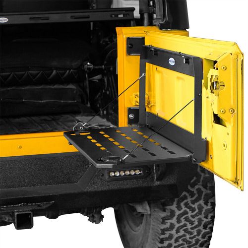 Hooke road tailgate camping table fold-up cargo shelf for jeep wrangler tj 97-06