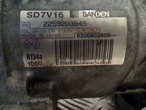 2006 dacia logan (ls) sedan 1.4 (k7j-710) air conditioning pump 2259203845/8200802608-